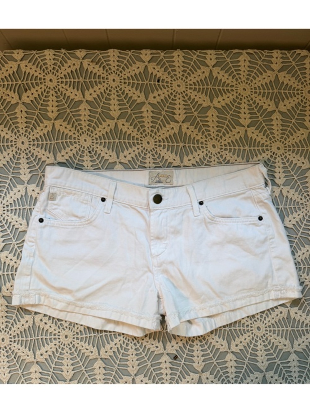Agolde ZOE‎ White Denim Jean Shorts
